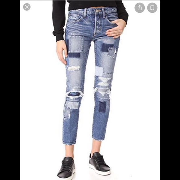 Moussy Laurel Patched Tapered Jean - Picture 2 of 10